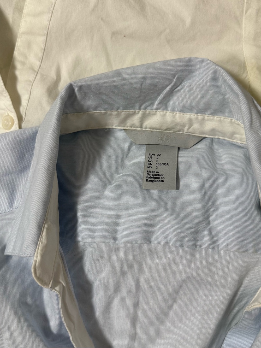 H&M Women's Button-Down Shirt Trio in Black, Cream & Light Blue - Picture 3 of 5